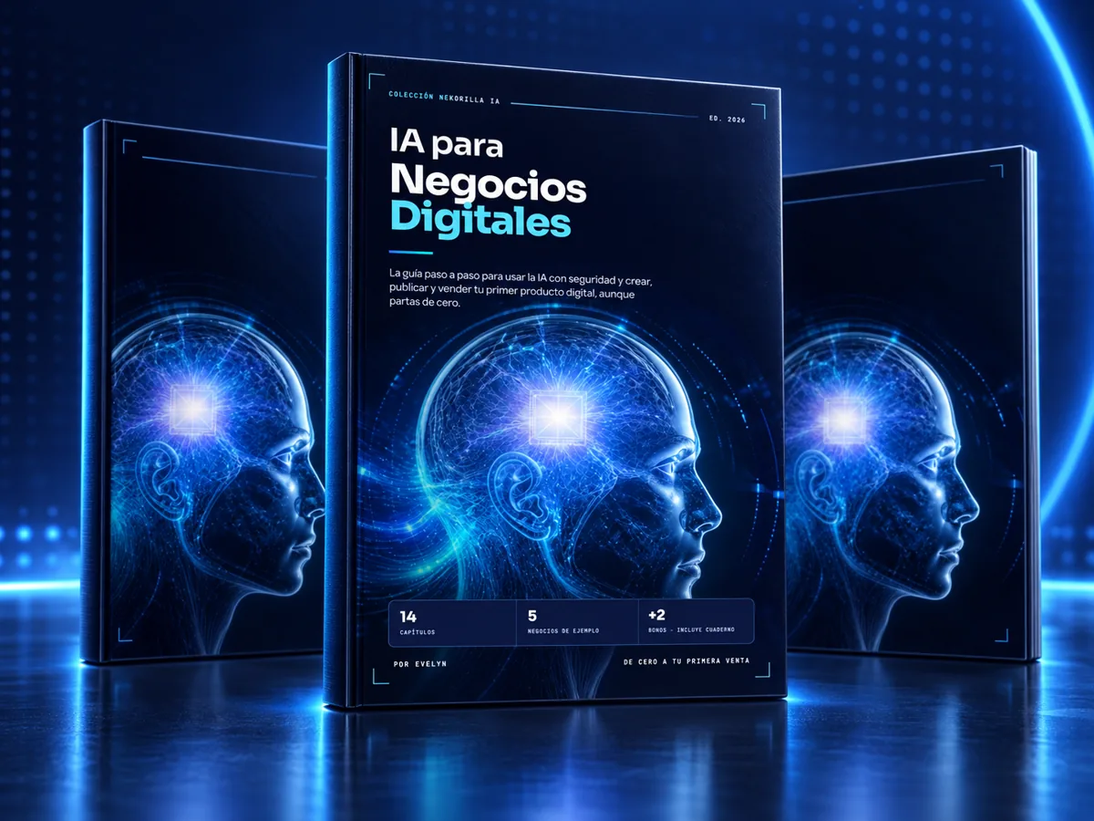 Ebook IA para Negocios Digitales junto a sus dos bonos
