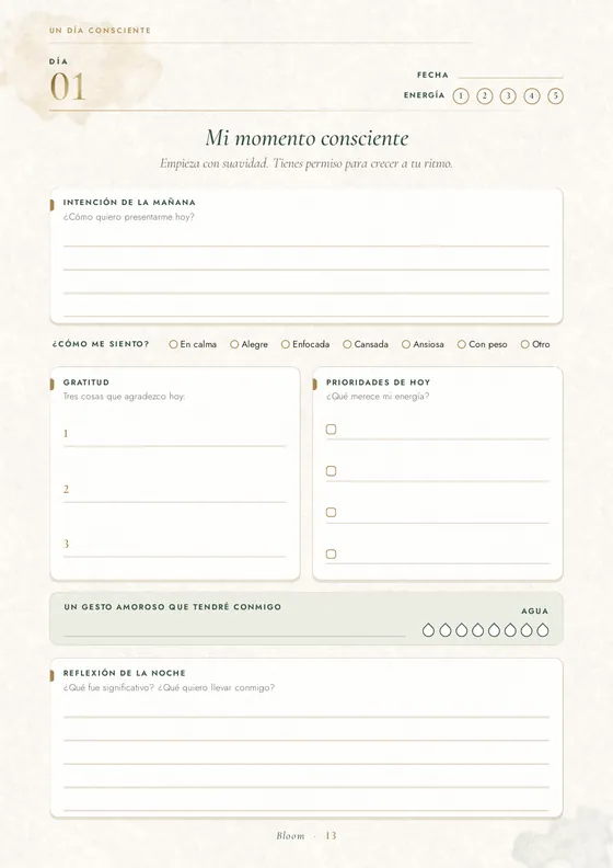 Página diaria de Bloom